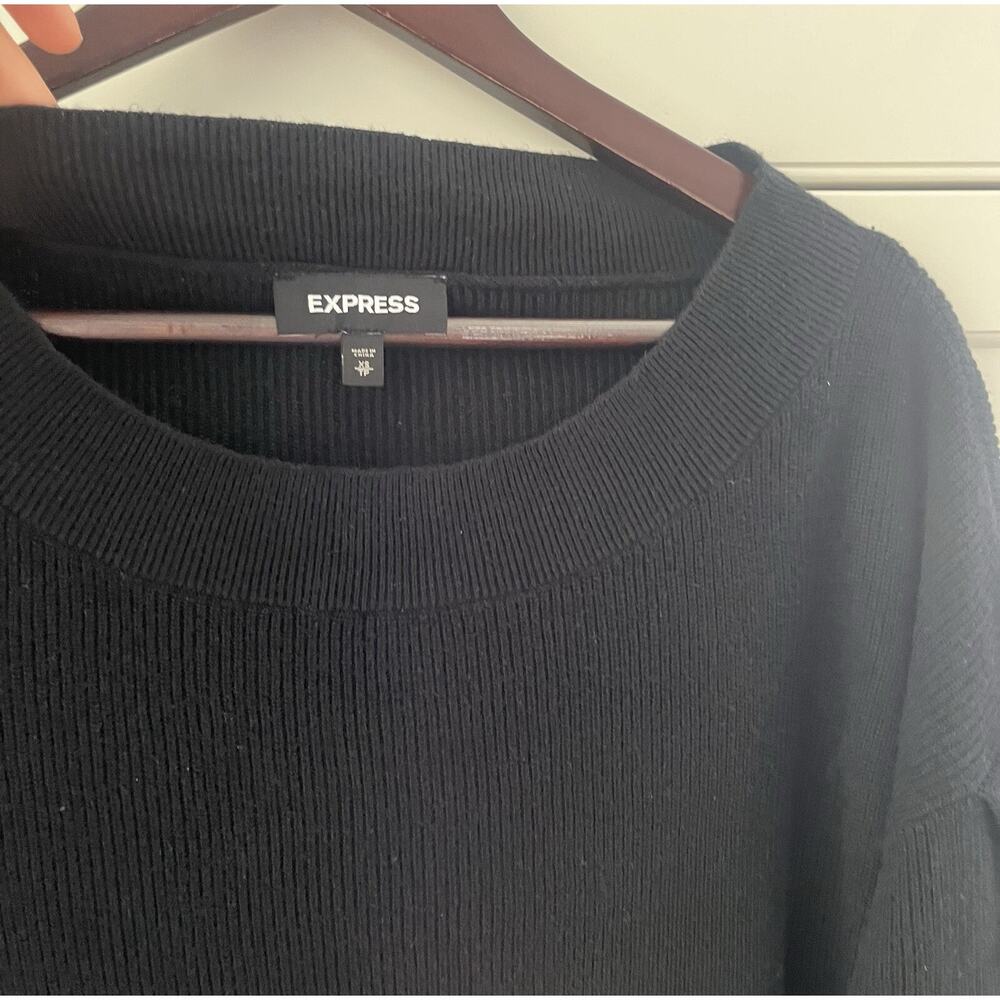 Express ribbed knit sweater women’s Sz. XS black - Picture 2 of 7